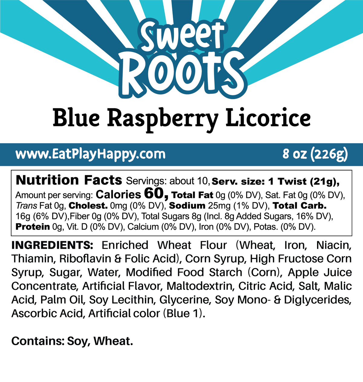 Sweet Roots Blue Raspberry Licorice (16 oz)