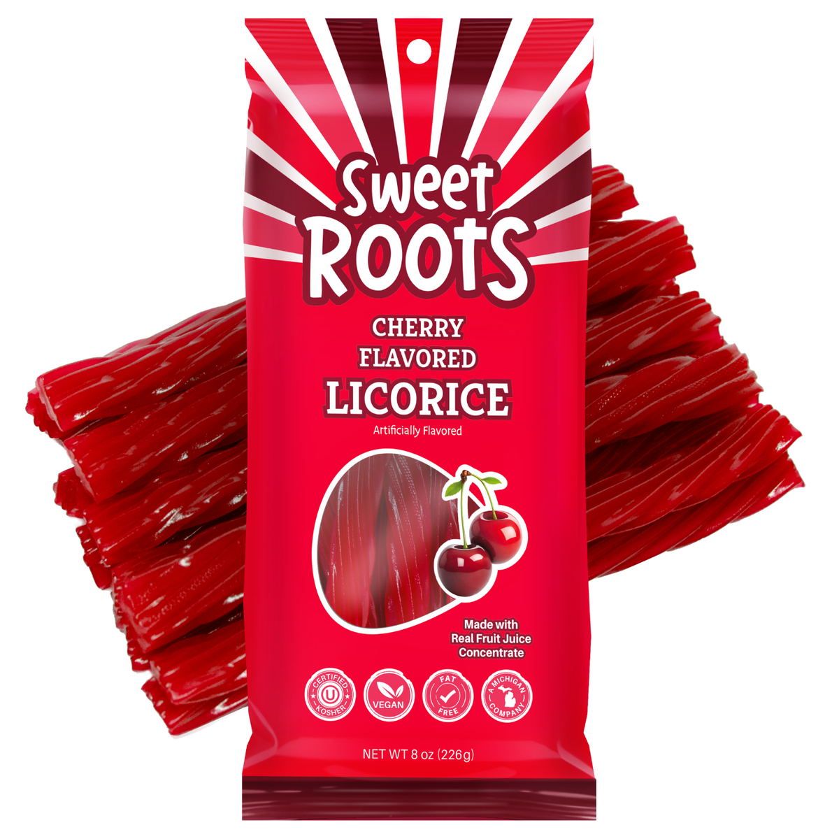 Sweet Roots Cherry Jumbo Licorice Twists (8 oz) – Eat Play Happy