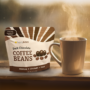 Happy Bites Dark Chocolate Covered Coffee Beans - Resealable Pouch